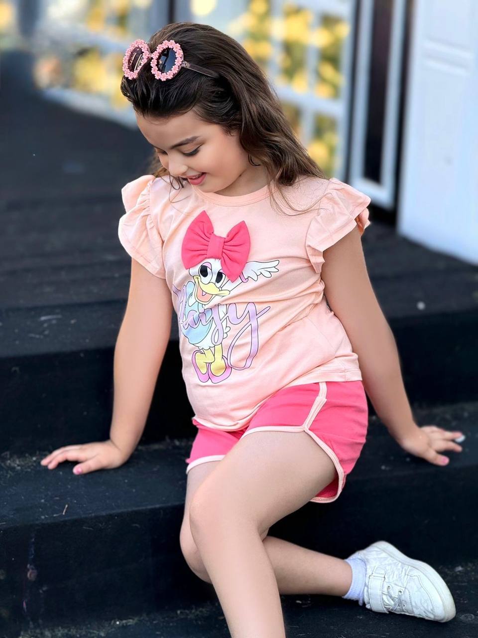 Girls Daisy Duck Summer Set – Pink Bow Edition