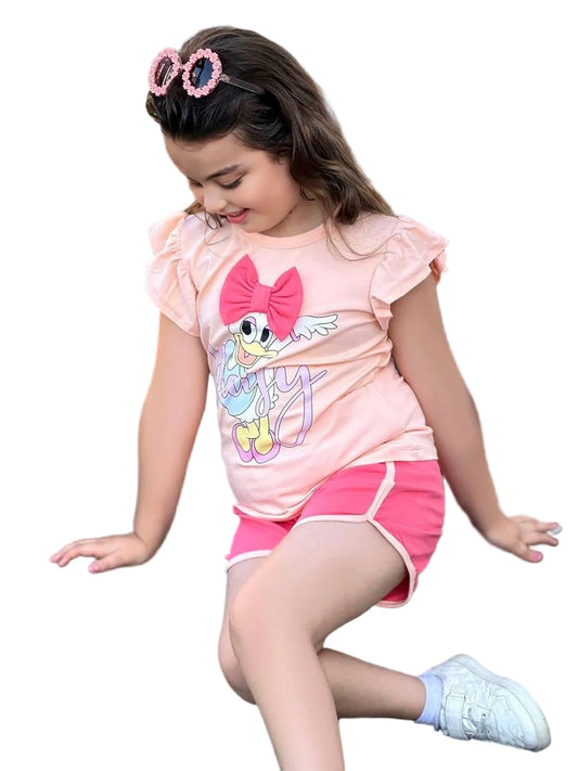 Girls Daisy Duck Summer Set – ZN003G - Pink Bow Edition