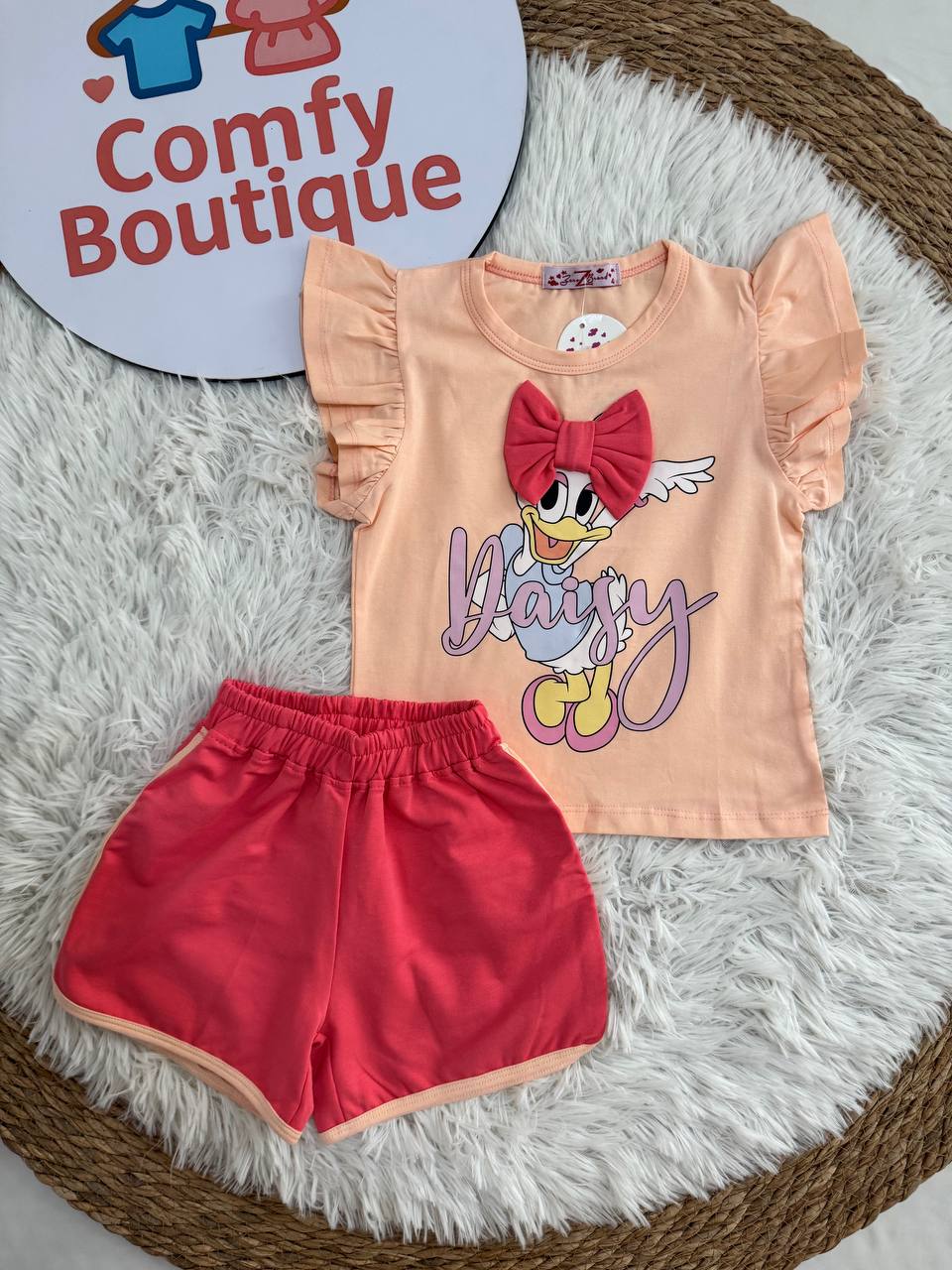 Girls Daisy Duck Summer Set – Pink Bow Edition