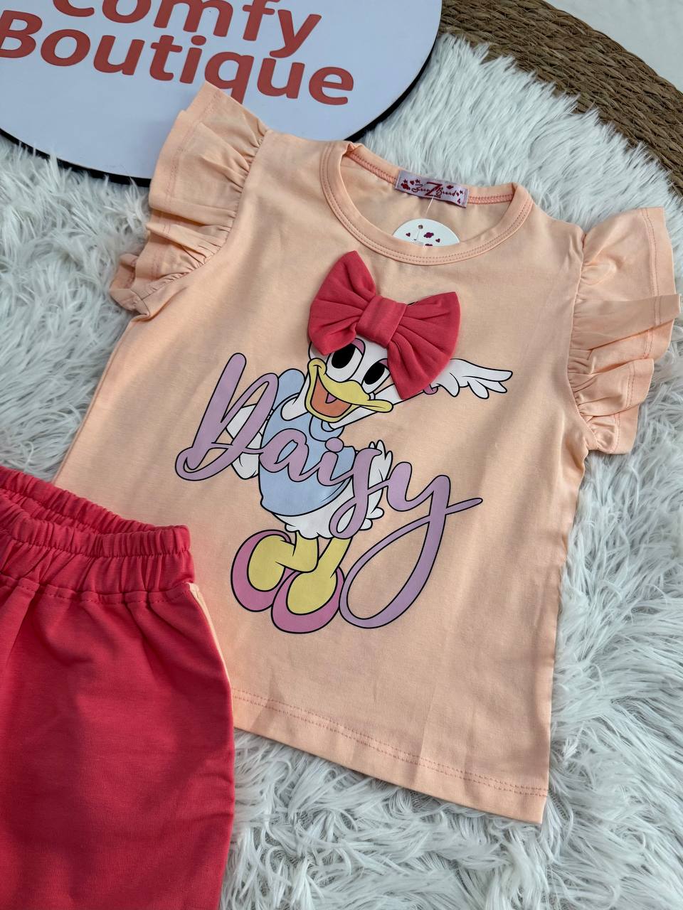 Girls Daisy Duck Summer Set – Pink Bow Edition