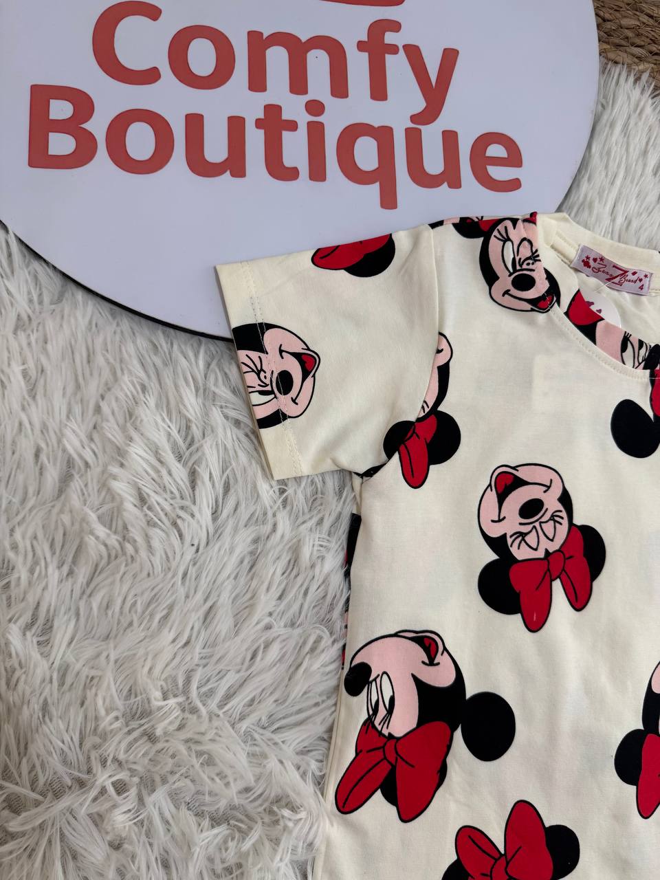 Girls Minnie Mouse Summer Set – White & Black
