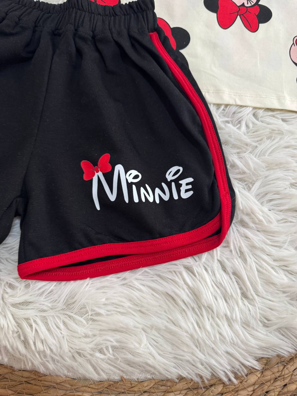 Girls Minnie Mouse Summer Set – White & Black