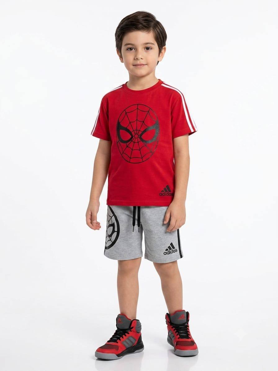 Boys Spider-Man Cotton T-Shirt & Shorts Set – Soft Summer Outfit for Kids
