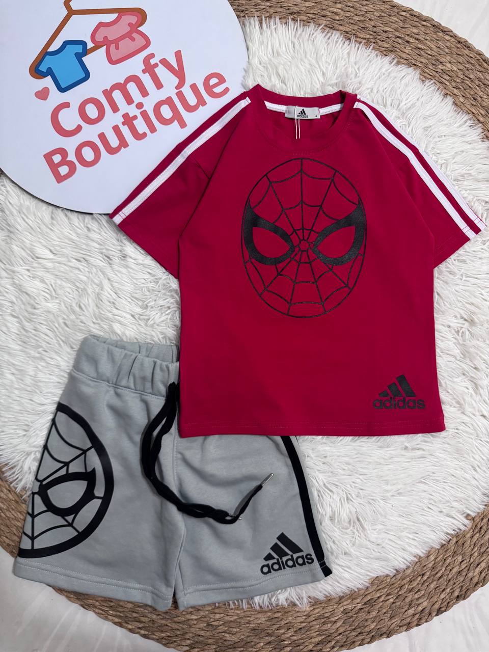 Boys Spider-Man Cotton T-Shirt & Shorts Set – Soft Summer Outfit for Kids
