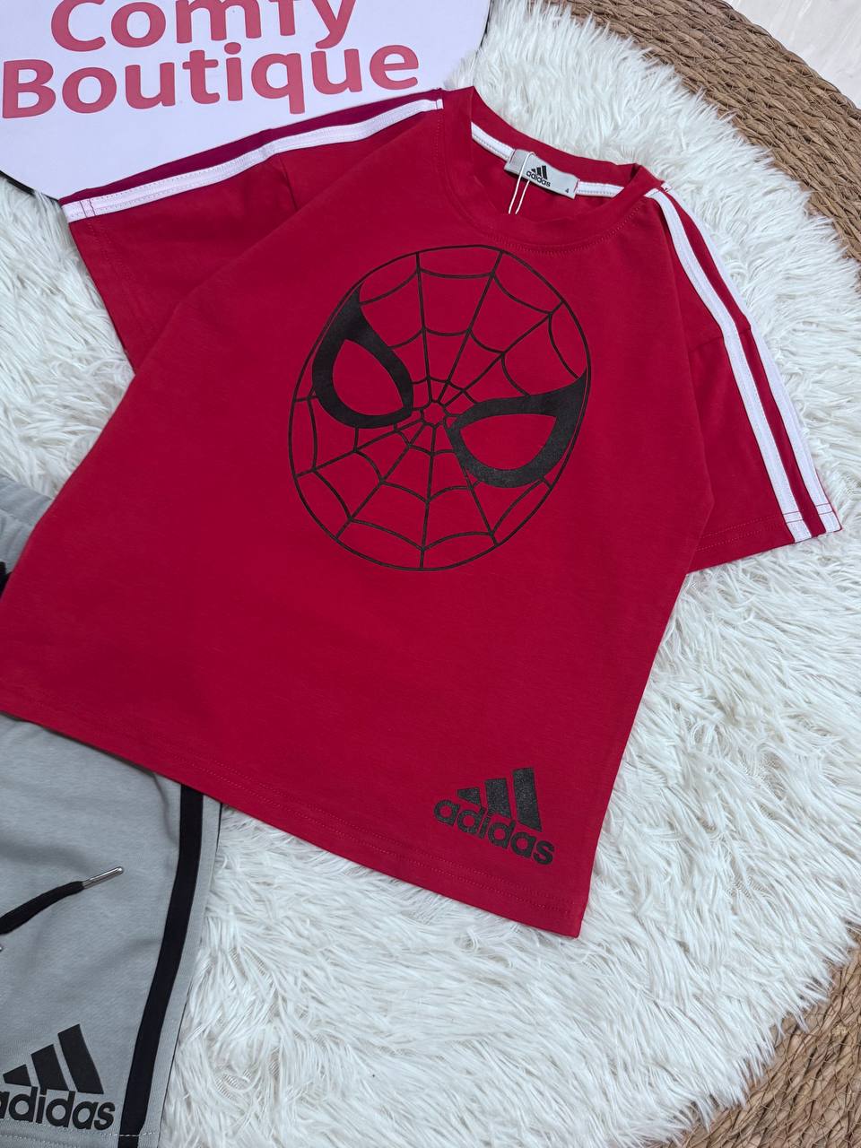 Boys Spider-Man Cotton T-Shirt & Shorts Set – Soft Summer Outfit for Kids