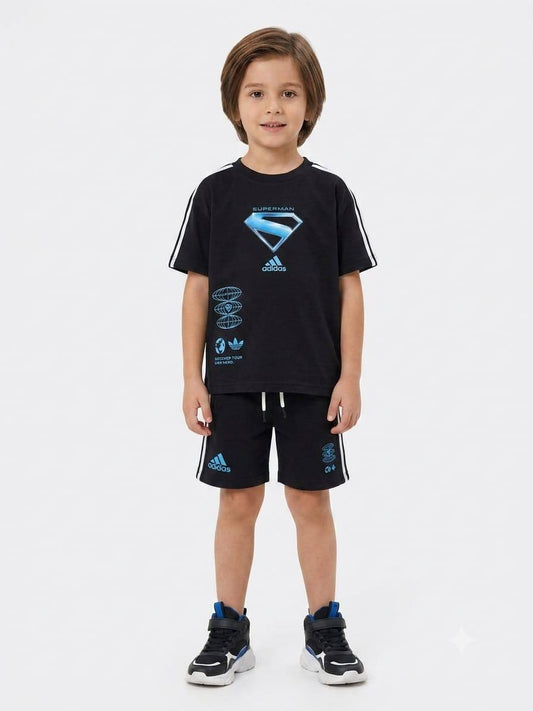 Boys Superman Cotton T-Shirt & Shorts Set – WR013B - Soft Summer Outfit for Kids  WR013B