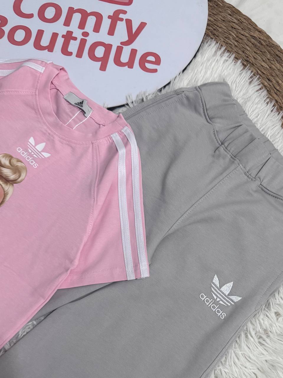 Girls Barbie Cotton T-Shirt & Wide Leg Pants Set – Trendy Casual Outfit