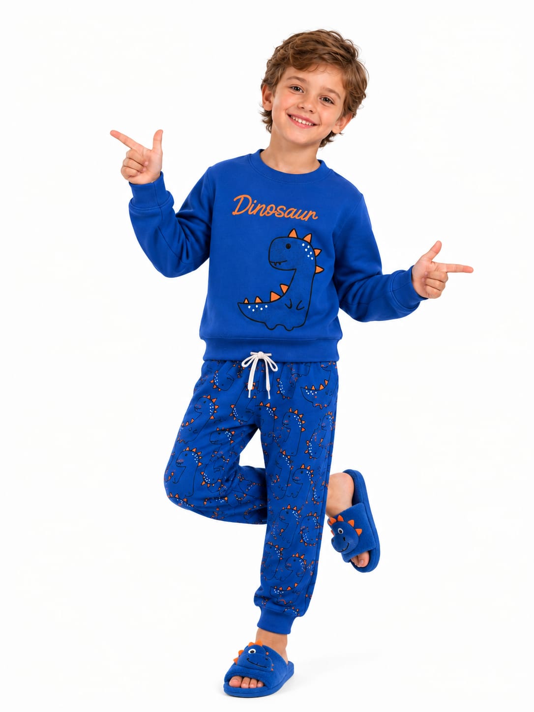 Boys’ Blue Dinosaur Pajama Set : VA4-004B