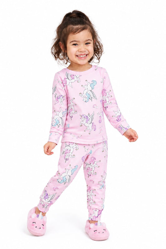 Girls' Unicorn Pajama Set | Long Sleeve Cozy Sleepwear  : DB1-008G