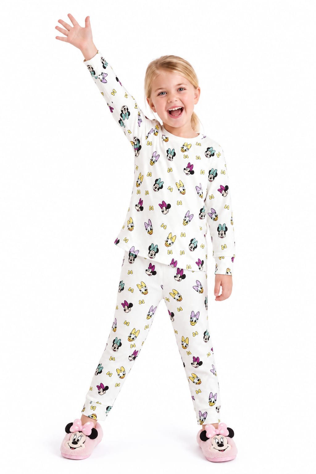 Girls' Minnie Mouse Pajama Set | Long Sleeve Cozy Sleepwear  : DB1-005G