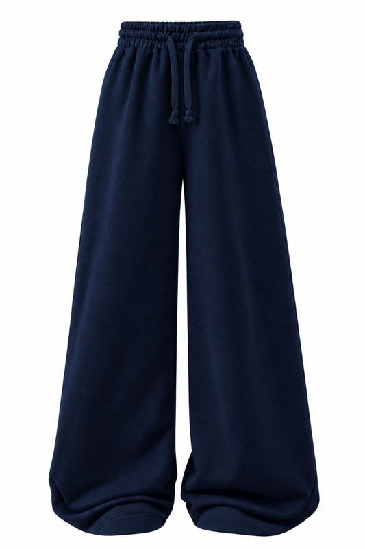 Women’s Wide Leg Lounge Pants – High Waisted Relaxed Fit Sweatpants : CH022BL