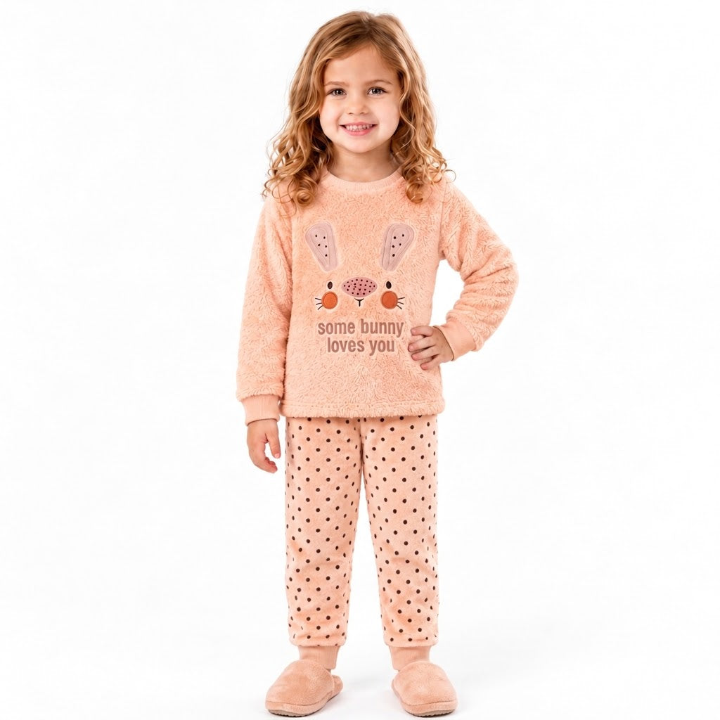 Girls’ Bunny Ultra-Soft Polar Fleece Pajama Set : ZM1-004G