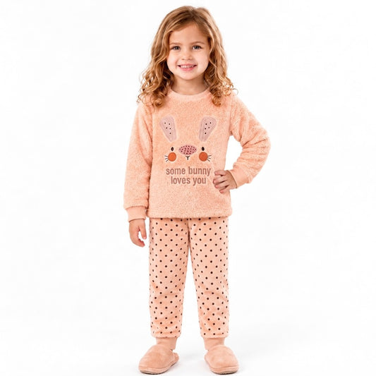 Girls’ Bunny Ultra-Soft Polar Fleece Pajama Set : ZM1-004G