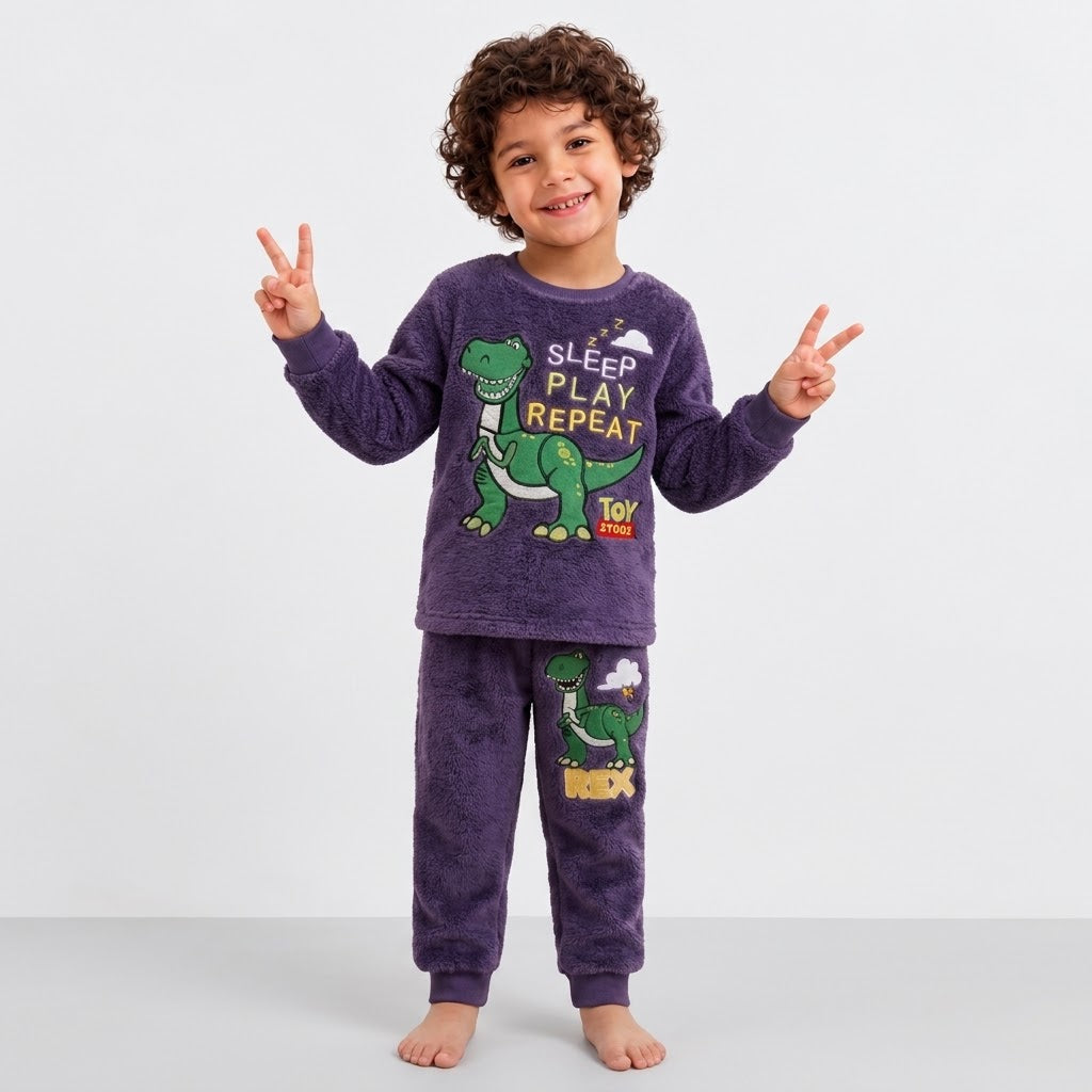 Boys’ Toy Story Rex Ultra-Soft Polar Fleece Pajama Set : ZM1-007G