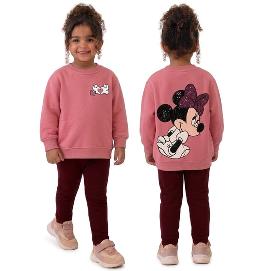 Girls Minnie Mouse Burgundy Set