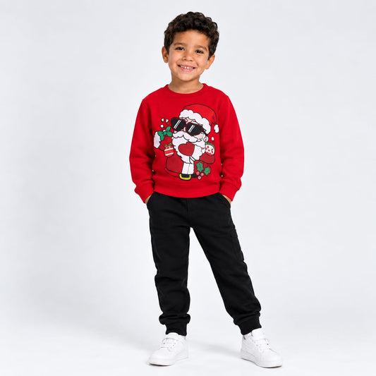 Toddler Red Ice-Skating Penguin Graphic Pullover Sweatshirt