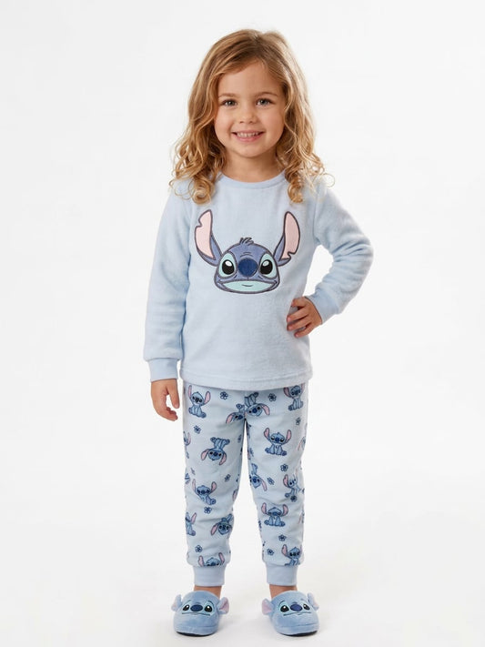 Girls’ Stitch Fleece Pajama Set – Light Blue Polar Fleece : BN2-005G