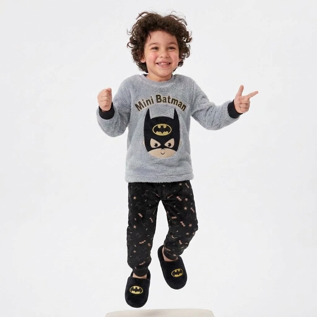 Boys’ Mini Batman Ultra-Soft Polar Fleece Pajama Set : ZM1-009G