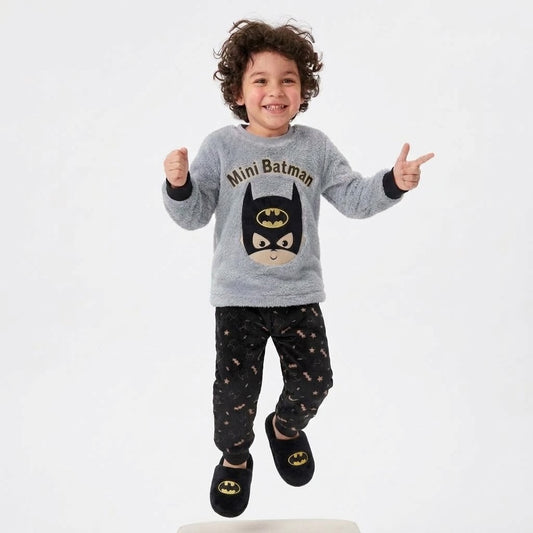 Boys’ Mini Batman Ultra-Soft Polar Fleece Pajama Set : ZM1-009G