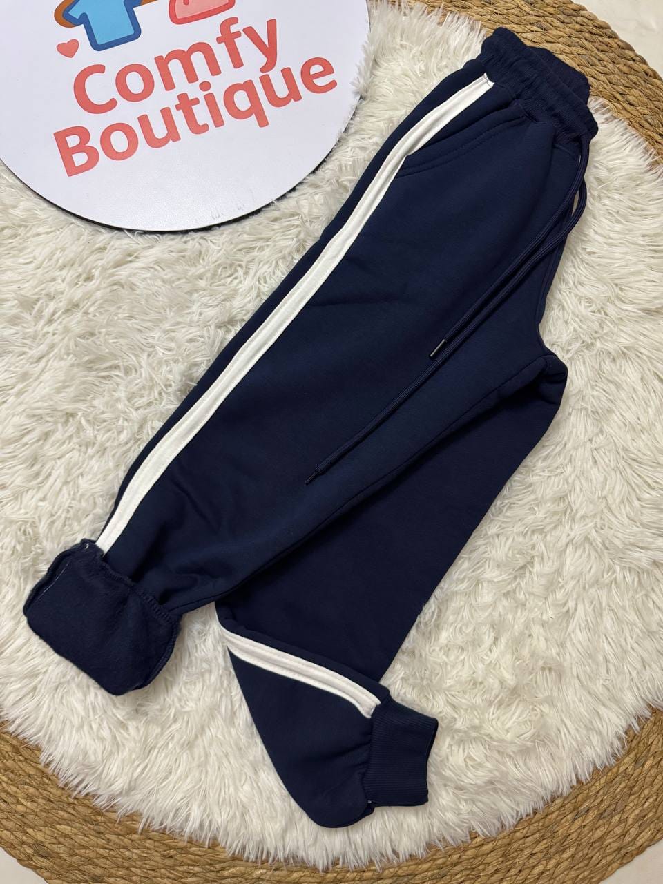 Boys Navy Blue Zip-Up Hoodie & Joggers Set - 2 Piece