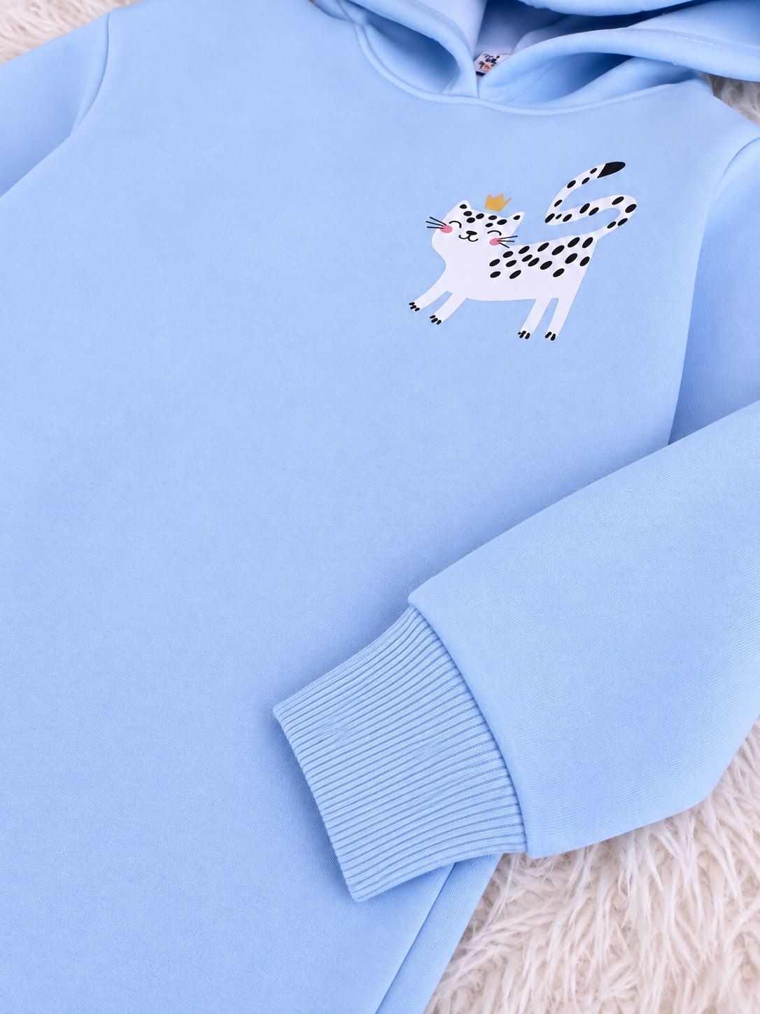 Girls’ Blue Deer Hoodie Dress : PK1-002G