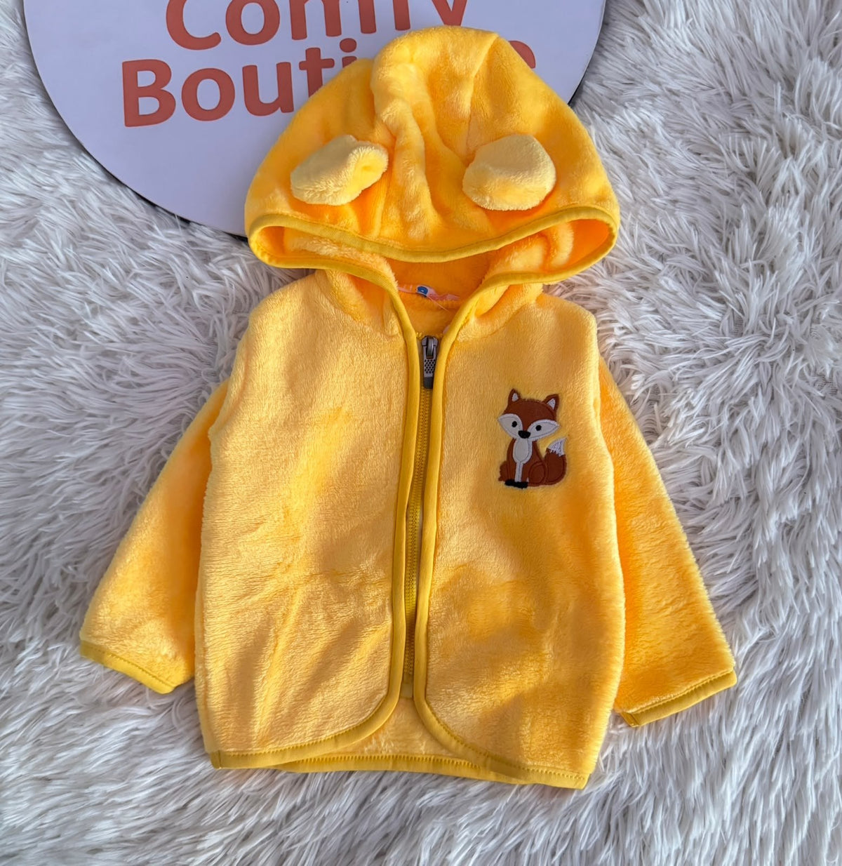 Boys’ Yellow Fox Print Hooded 3-Piece Set : YM3-003