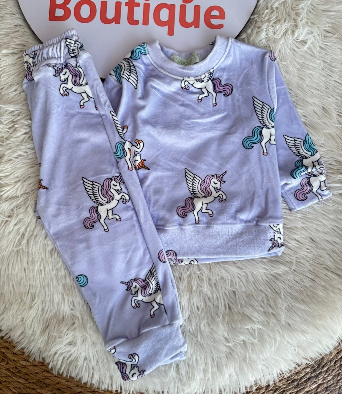 Girls' Unicorn Pajama Set | Long Sleeve Cozy Sleepwear  : DB1-007G