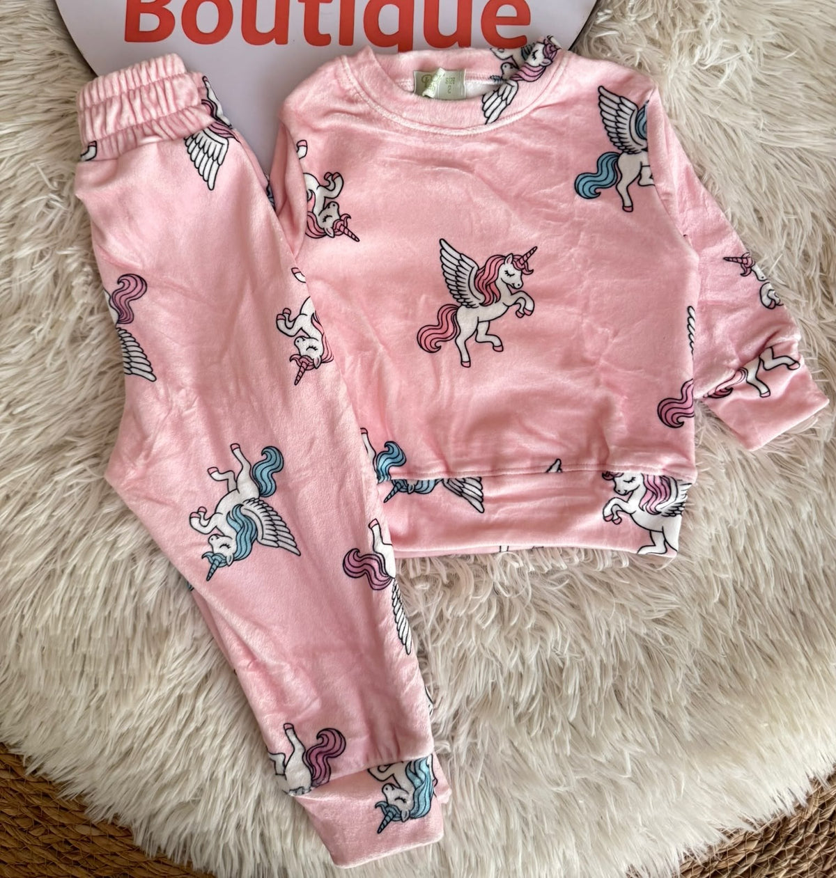 Girls' Unicorn Pajama Set | Long Sleeve Cozy Sleepwear  : DB1-008G