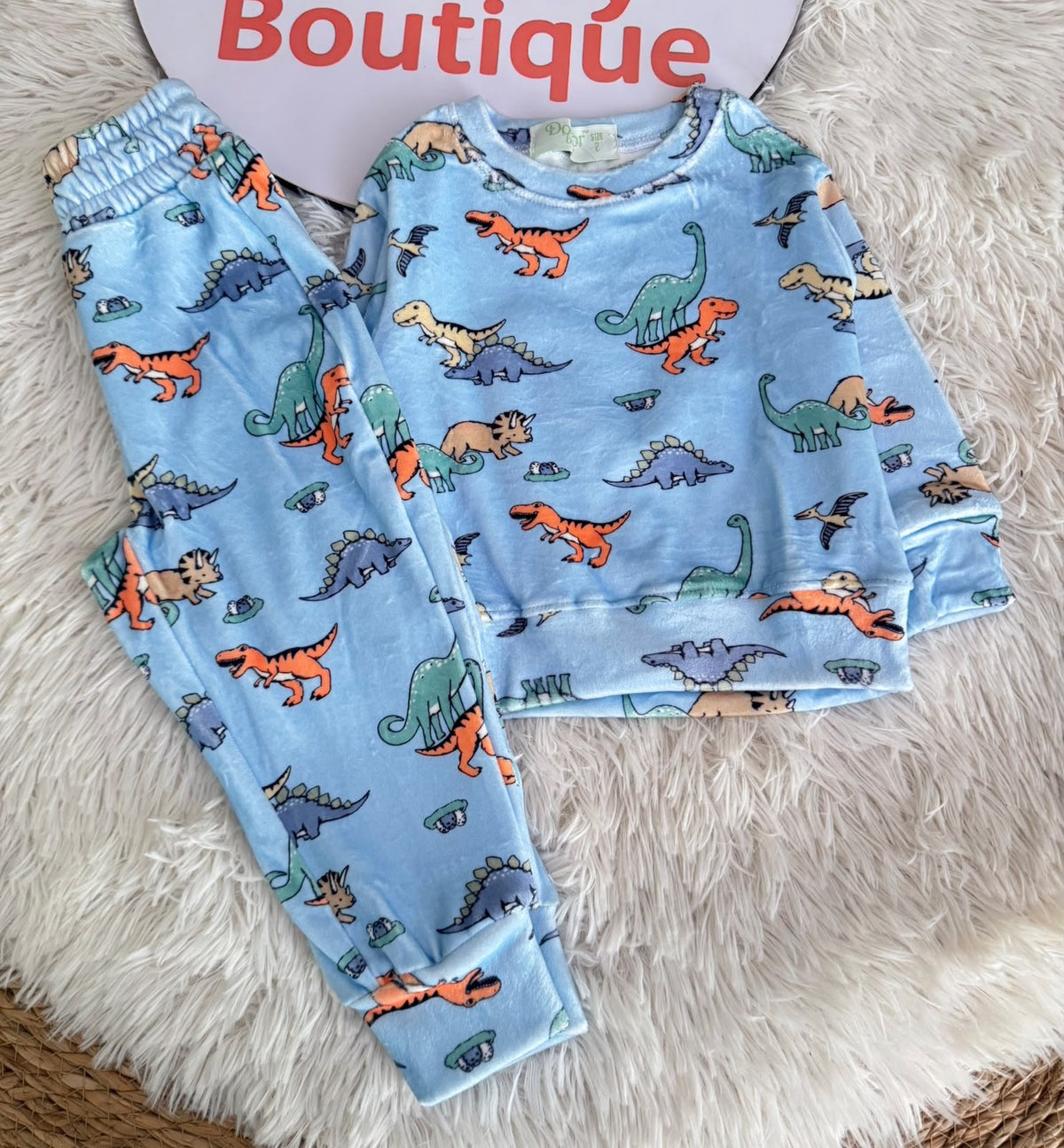 Boys Dinosaur Pajama Set | Long Sleeve Cotton Sleepwear : DB1-001B