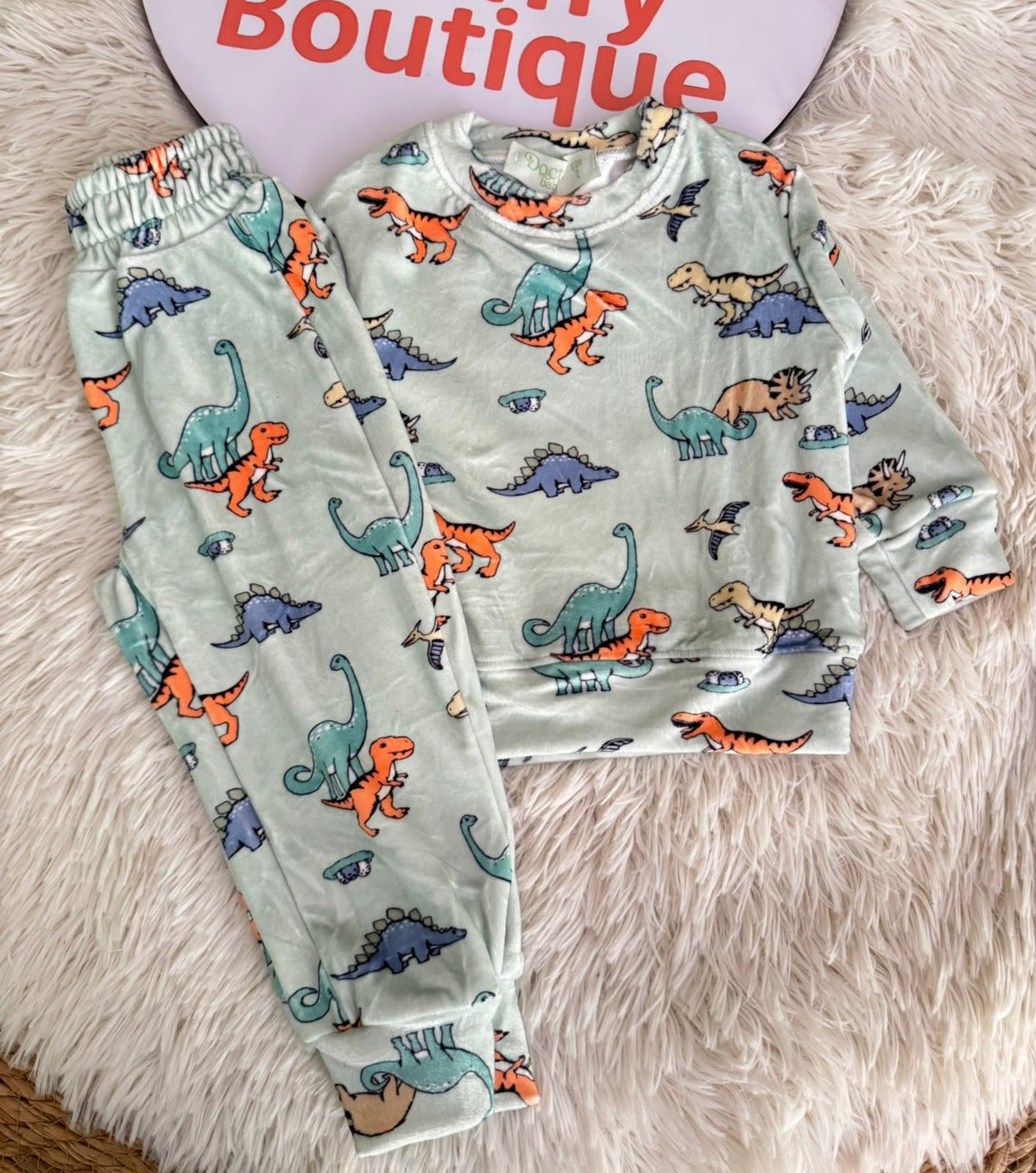 Boys Dinosaur Pajama Set | Long Sleeve Cozy Sleepwear : DB1-002B