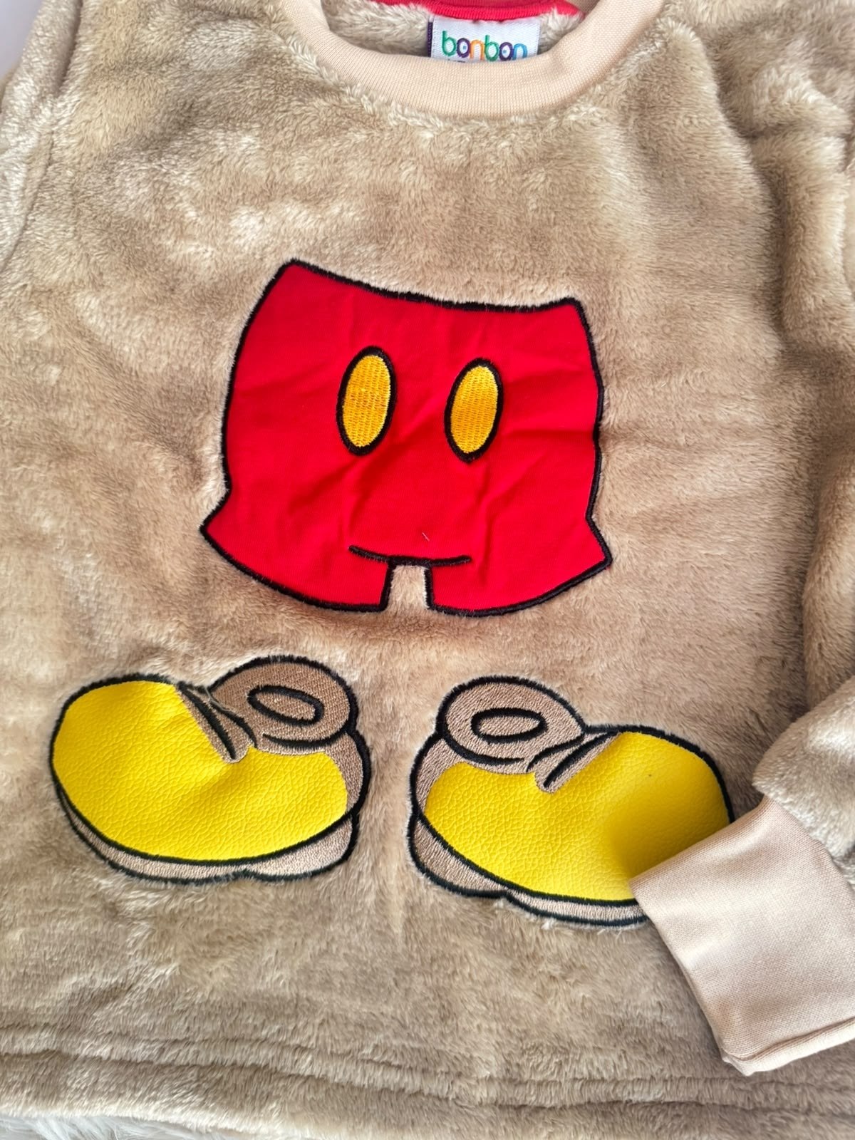 Boys’ Mickey Mouse Fleece Pajama Set – Beige & Navy Blue  Polar Fleece : BN2-003B