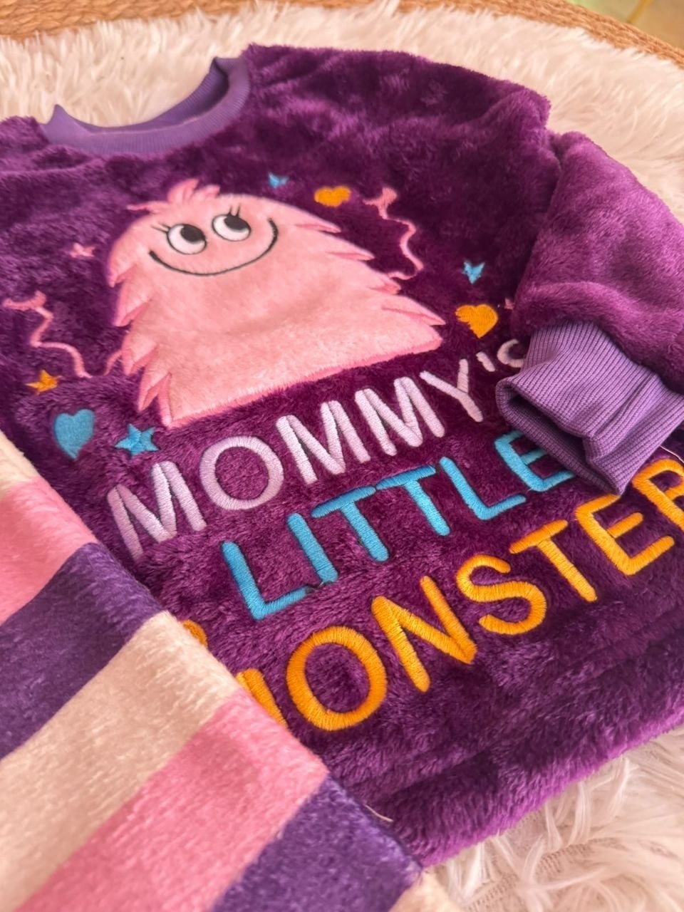 Girls’ Mommy’s Little Monster Ultra-Soft Polar Fleece Pajama Set : ZM1-003G