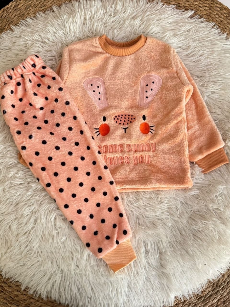 Girls’ Bunny Ultra-Soft Polar Fleece Pajama Set : ZM1-004G