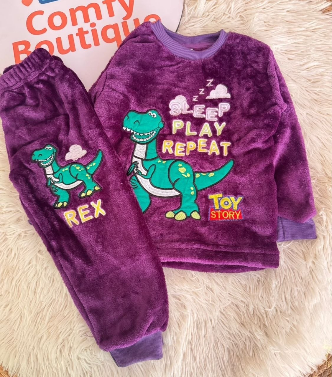 Boys’ Toy Story Rex Ultra-Soft Polar Fleece Pajama Set : ZM1-007G