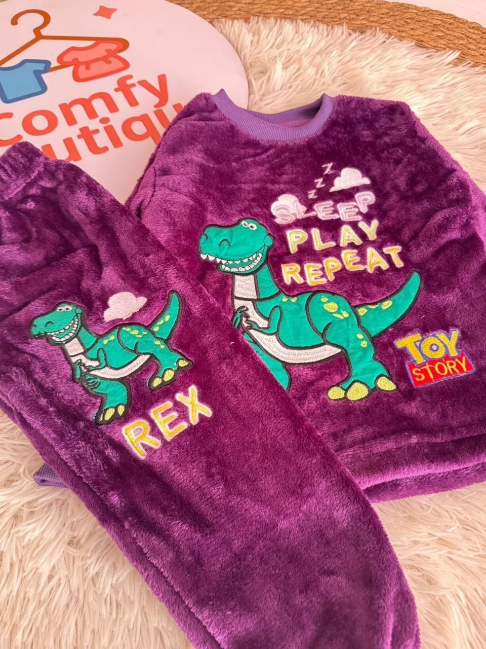 Boys’ Toy Story Rex Ultra-Soft Polar Fleece Pajama Set : ZM1-007G
