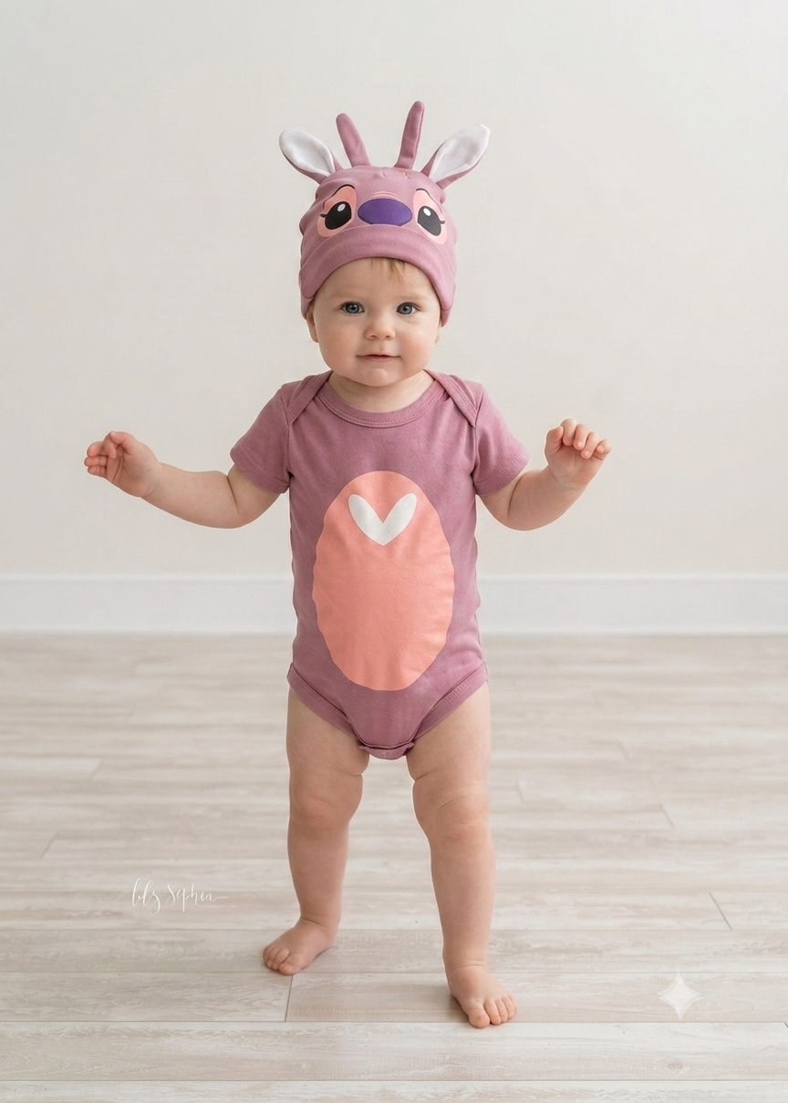 Cute Bunny Baby Bodysuit with Matching Bunny Hat Set