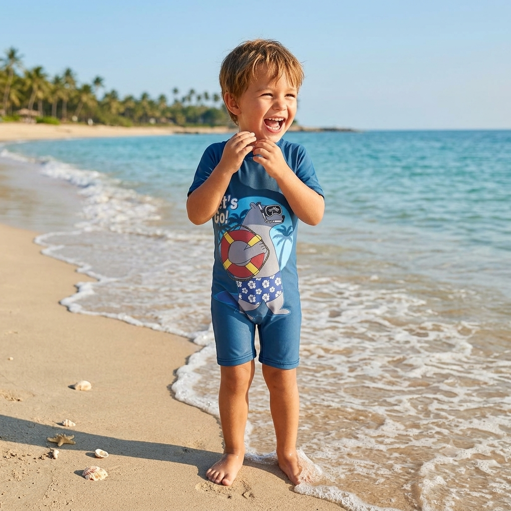 Let’s Go Shark Baby Romper – Cute Beach & Swim Outfit for Boys